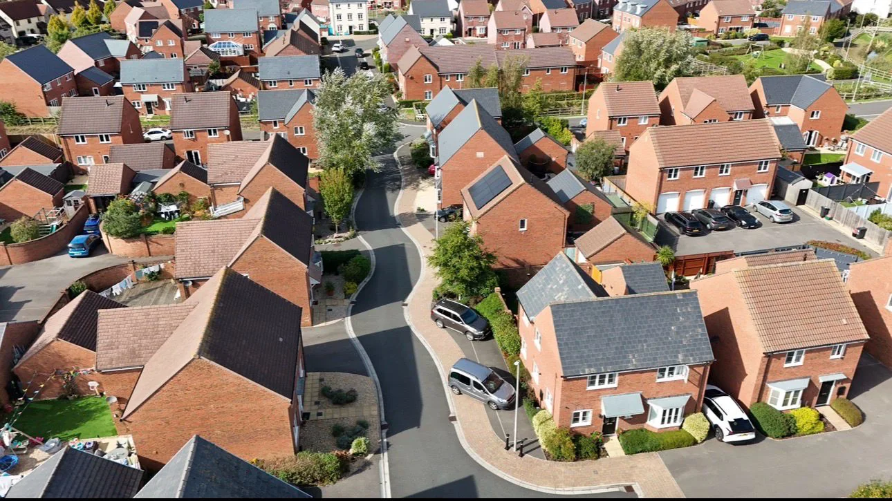 Aerial view of the Weston-super-Mare neighbourhood where the system was installed